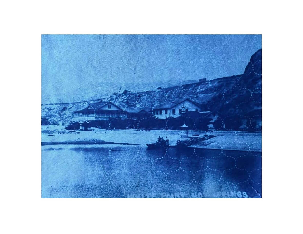 Flora Kao, detail White Point (1920s), 2025. Blue-toned print of an old photograph of White Point